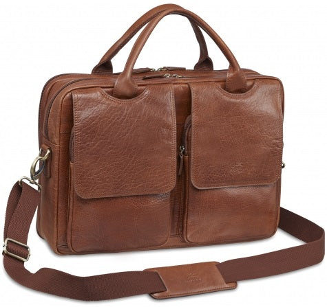 Mancini Arizona Leather Double Compartment Briefcase