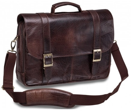 Mancini Arizona Leather Laptop Porthole Briefcase