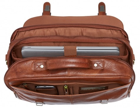 Mancini Arizona Leather Laptop Porthole Briefcase