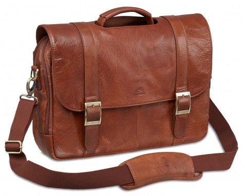 Mancini Arizona Leather Laptop Porthole Briefcase