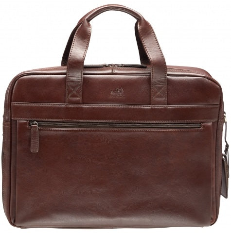 Mancini Beverly Hills Leather Single Compartment Laptop Briefcase