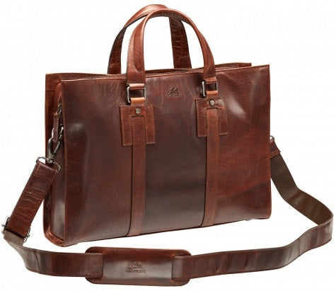 Mancini Buffalo Leather 14" Laptop Tote