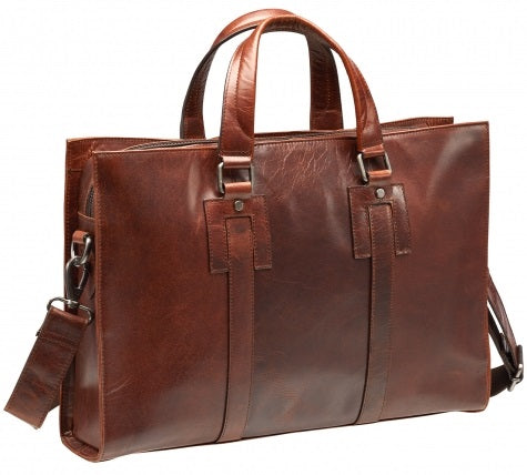 Mancini Buffalo Leather 14" Laptop Tote