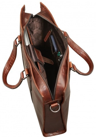 Mancini Buffalo Leather 14" Laptop Tote