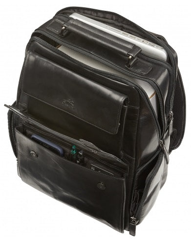 Mancini Buffalo Leather 15.6" Laptop Backpack