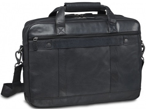 Mancini Buffalo Leather Double Compartment Laptop Briefcase