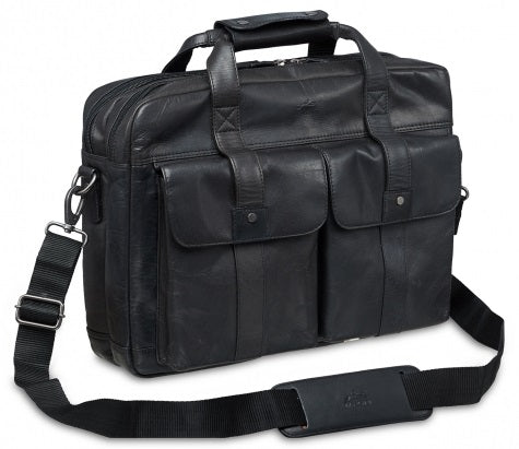 Mancini Buffalo Leather Double Compartment Laptop Briefcase