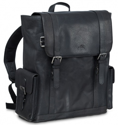Mancini Buffalo Leather Flapover Laptop Backpack