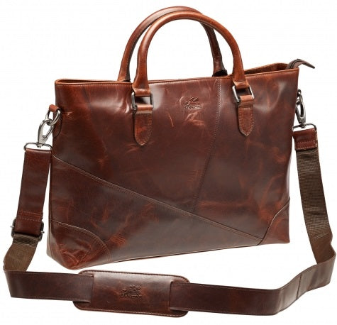 Mancini Buffalo Leather Laptop Tote