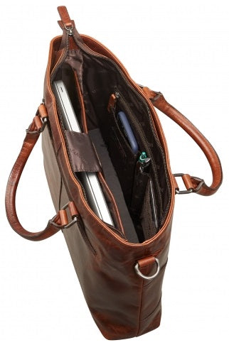 Mancini Buffalo Leather Laptop Tote