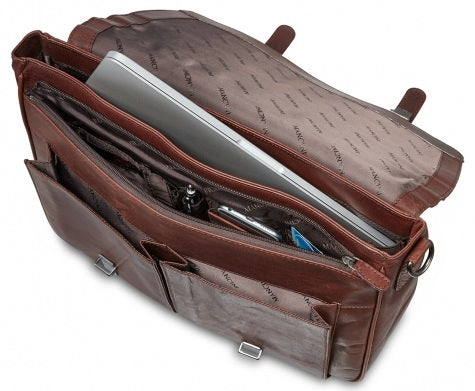 Mancini Buffalo Leather Single Compartment Laptop Briefcase
