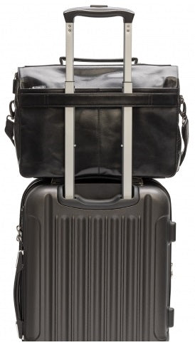 Mancini Buffalo Leather Triple Compartment Laptop Briefcase
