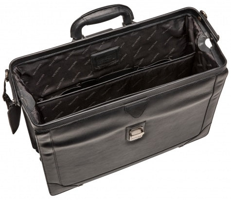 Mancini Milan Leather Litigator Laptop Briefcase