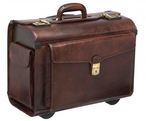 Mancini Vanizia Deluxe Wheeled Litigation Case in Brown