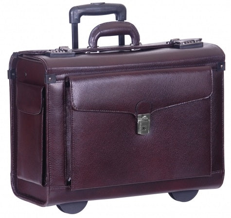 Mancini Leather Wheeled Litigation Case in Burgundy
