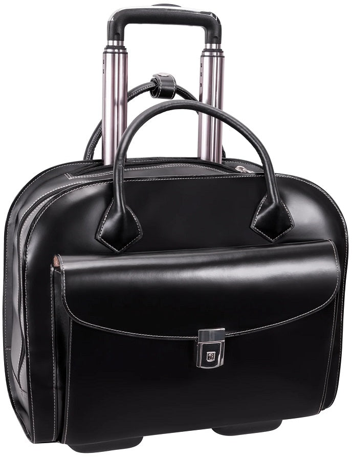 McKlein I Series Granville Wheeled Laptop Briefcase in Black