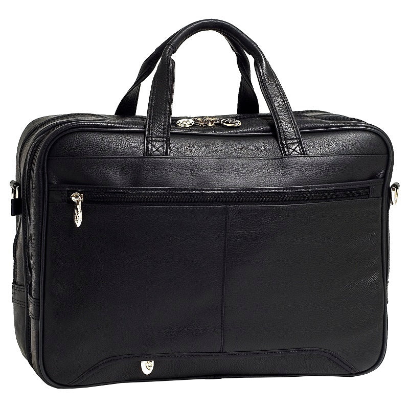 McKlein I Series West Loop Expandable Double Compartment Leather Laptop Case