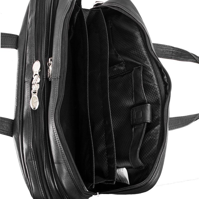 McKlein I Series West Loop Expandable Double Compartment Leather Laptop Case