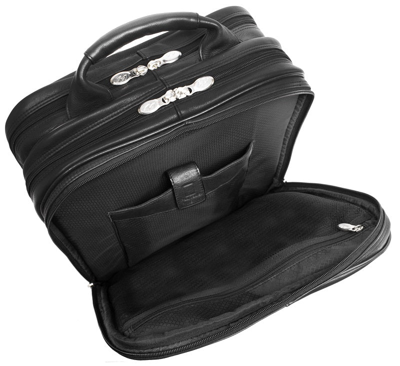 McKlein I Series Wicker Park Leather Detachable-Wheeled 3-Way Computer Backpack Brief