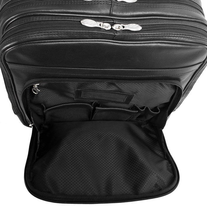 McKlein I Series Wicker Park Leather Detachable-Wheeled 3-Way Computer Backpack Brief