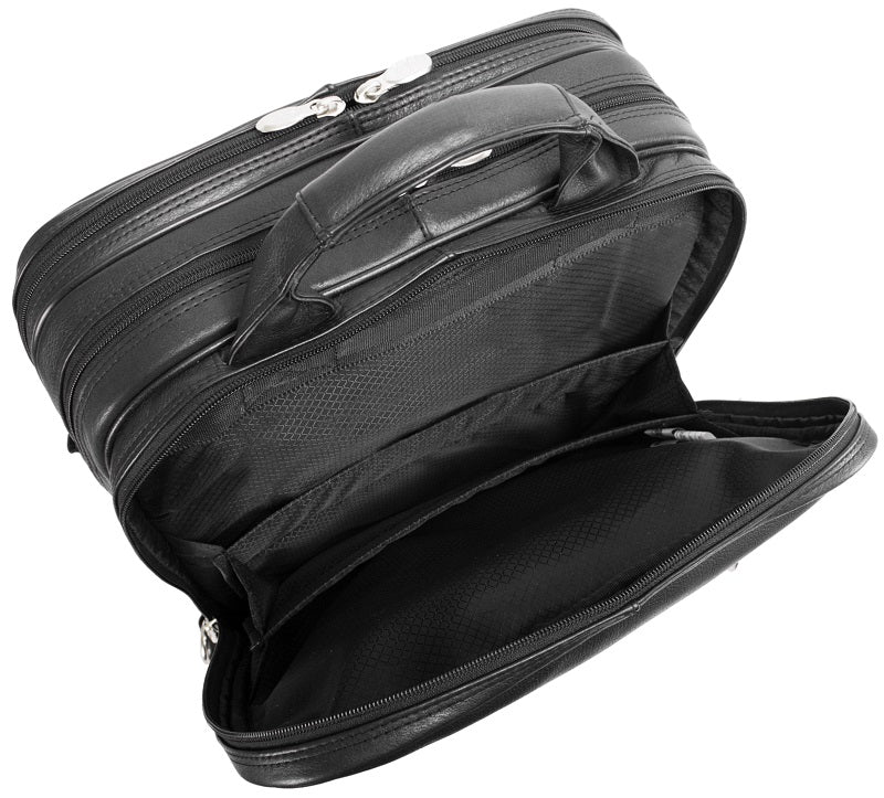 McKlein I Series Wicker Park Leather Detachable-Wheeled 3-Way Computer Backpack Brief