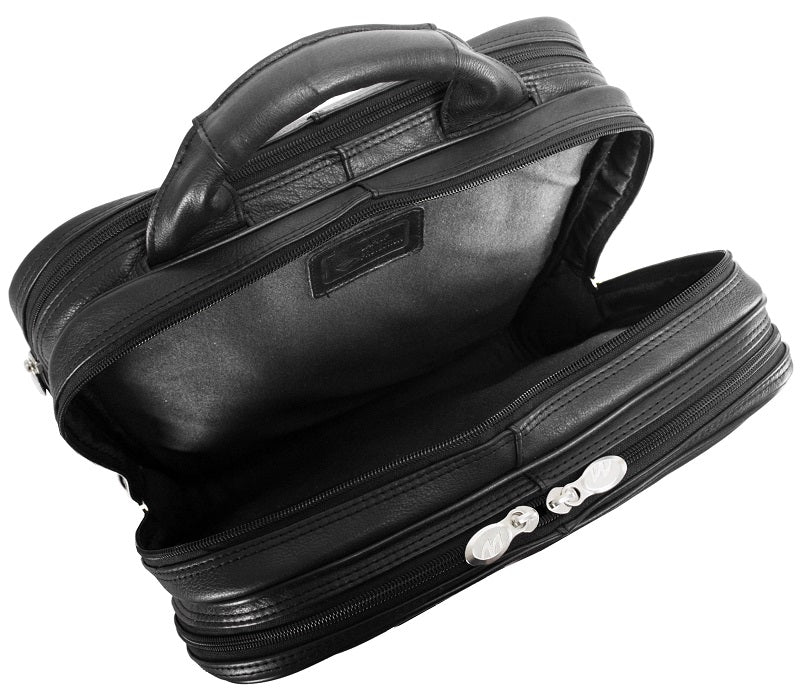 McKlein I Series Wicker Park Leather Detachable-Wheeled 3-Way Computer Backpack Brief
