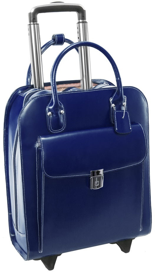McKlein L Series Uptown Wheeled Laptop Briefcase in Navy
