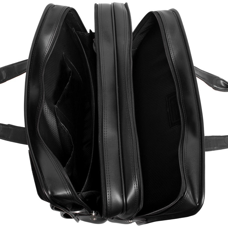 McKlein P Series Clinton Detachable-Wheeled Leather Laptop Case