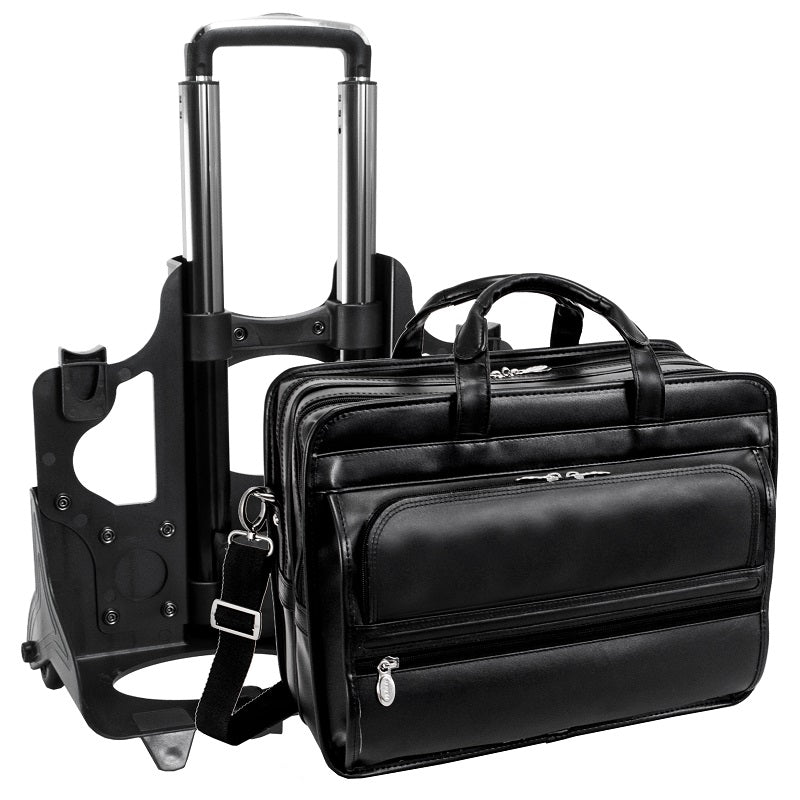 McKlein P Series Franklin Leather Detachable Wheeled Laptop Case