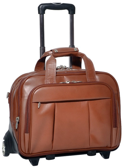 McKlein R Series Damen Leather Detachable-Wheeled Laptop Briefcase in Brown