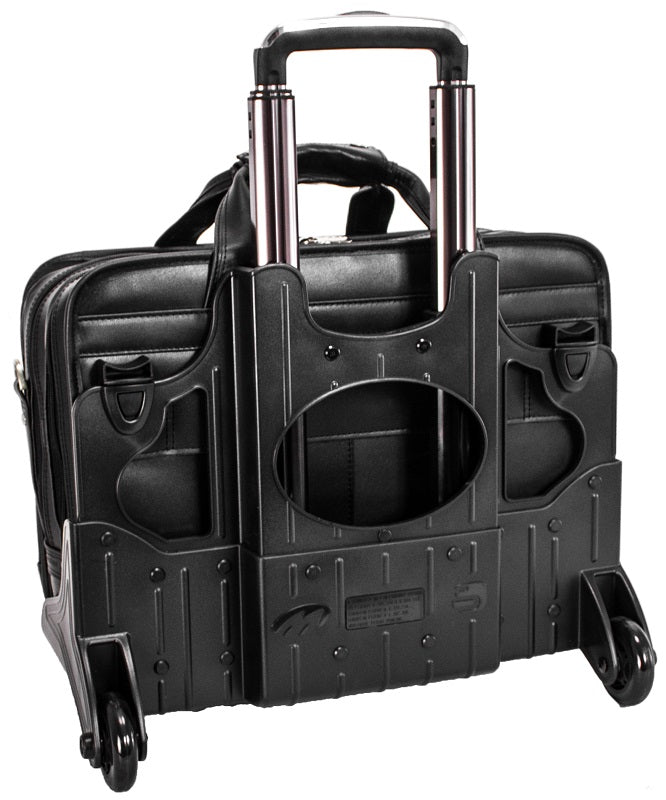 McKlein R Series Roosevelt Leather Detachable-Wheeled Laptop Case w/ Removable Sleeve