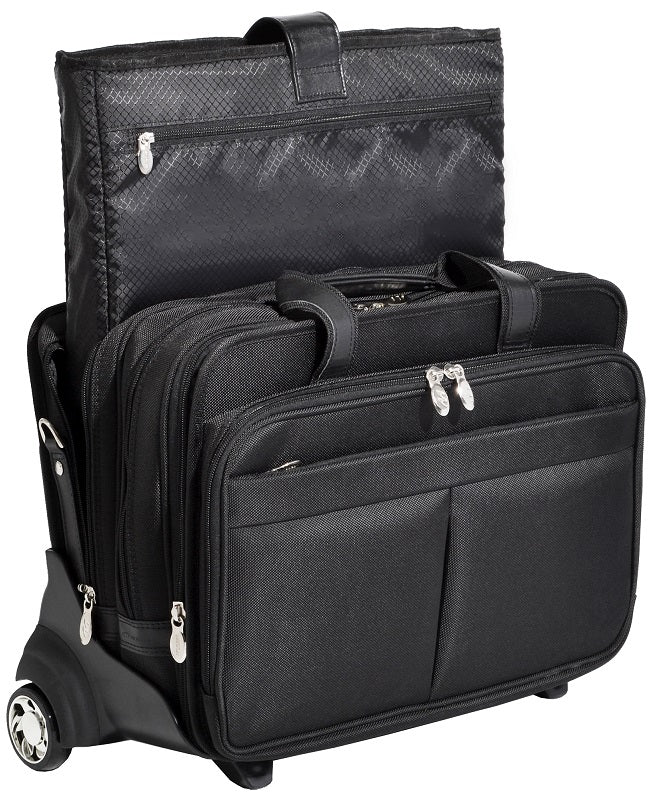 McKlein R Series Roosevelt Nylon Detachable-Wheeled Laptop Case w/ Removable Sleeve