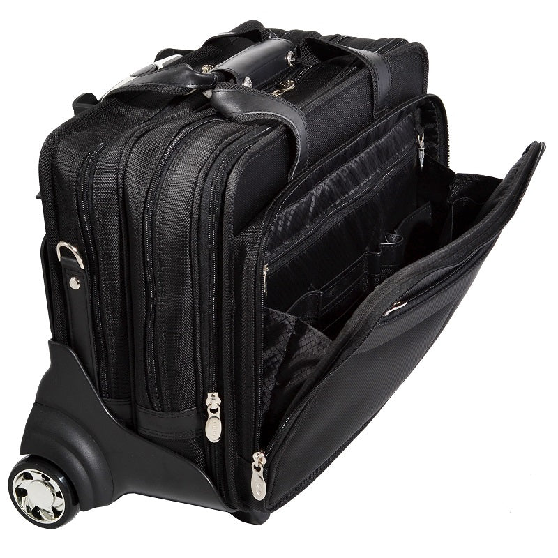 McKlein R Series Roosevelt Nylon Detachable-Wheeled Laptop Case w/ Removable Sleeve