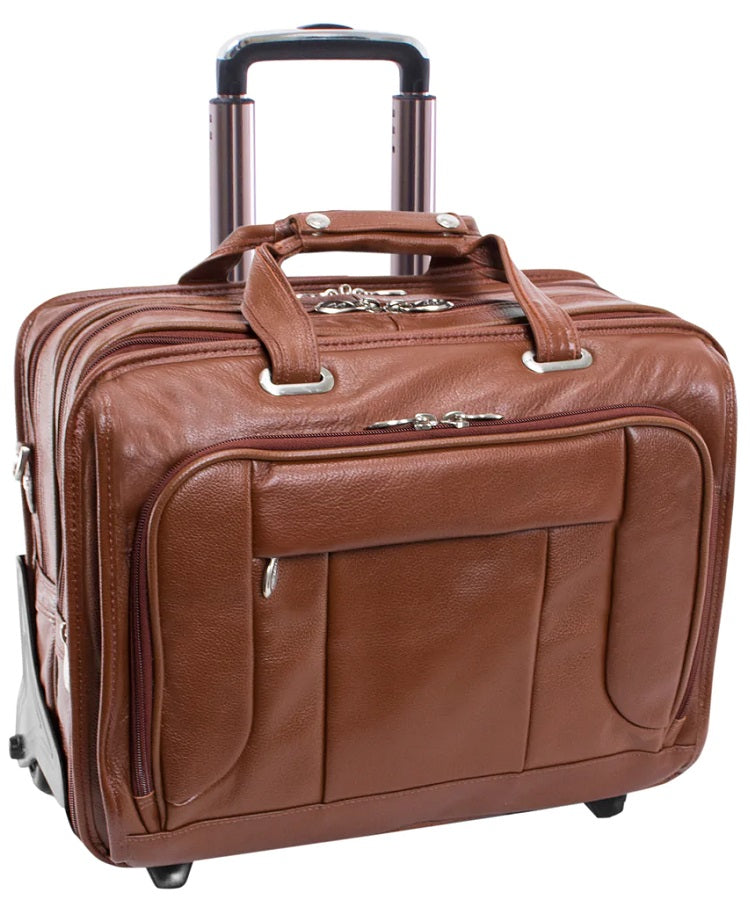 McKlein S Series West Town Leather Detachable-Wheeled Laptop Case