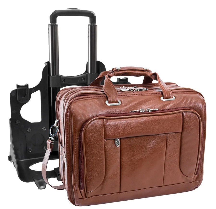 McKlein S Series West Town Leather Detachable-Wheeled Laptop Case