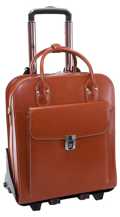 McKlein W Series La Grange Detachable-Wheeled Briefcase in Brown