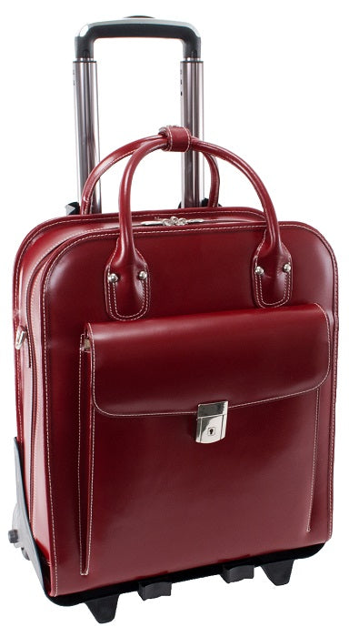 McKlein W Series La Grange Detachable-Wheeled Briefcase in Red