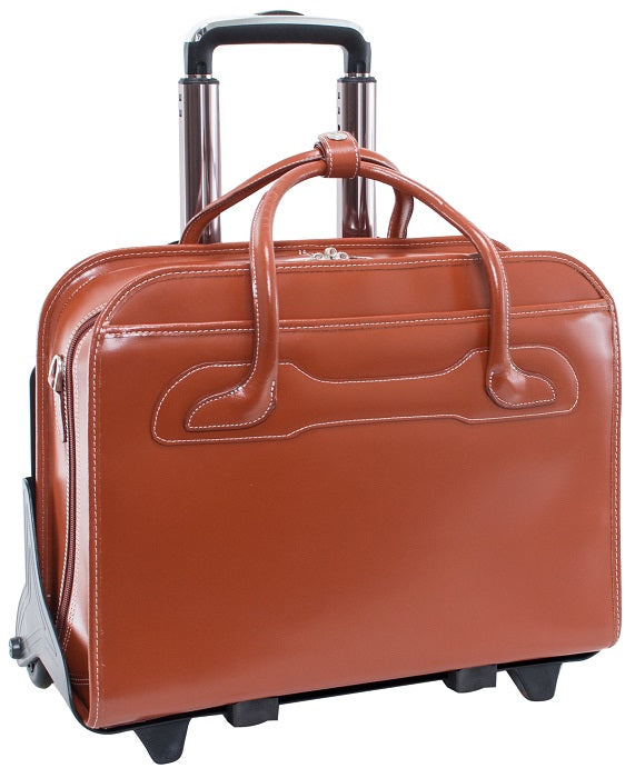 McKlein W Series Willowbrook Detachable-Wheeled Briefcase in Brown
