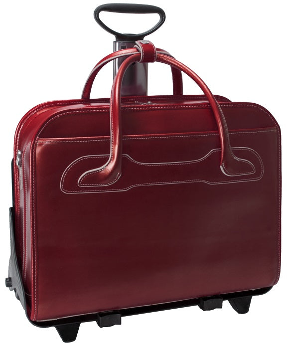 McKlein W Series Willowbrook Detachable-Wheeled Briefcase in Red