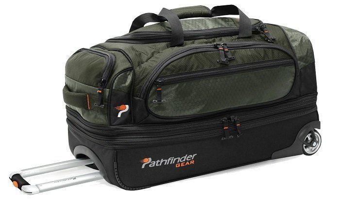Pathfinder Gear Up 26" Expandable Drop Bottom Wheeled Duffel in Olive/Black