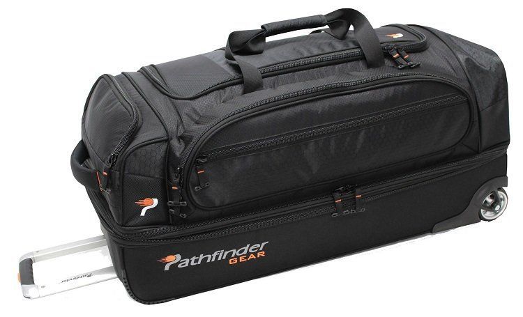 Pathfinder Gear Up 32" Expandable Drop Bottom Wheeled Duffel in Black/Black