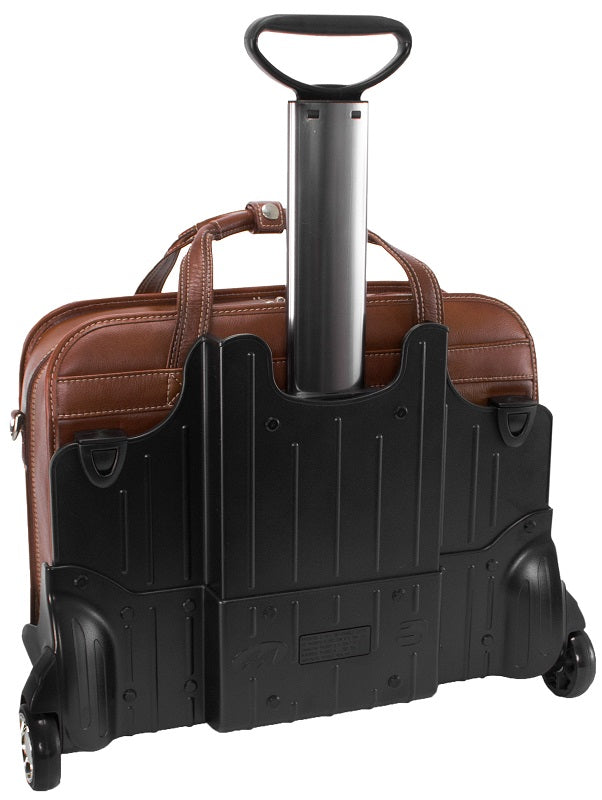 Siamod Carugetto Leather Detachable-Wheeled Laptop Briefcase