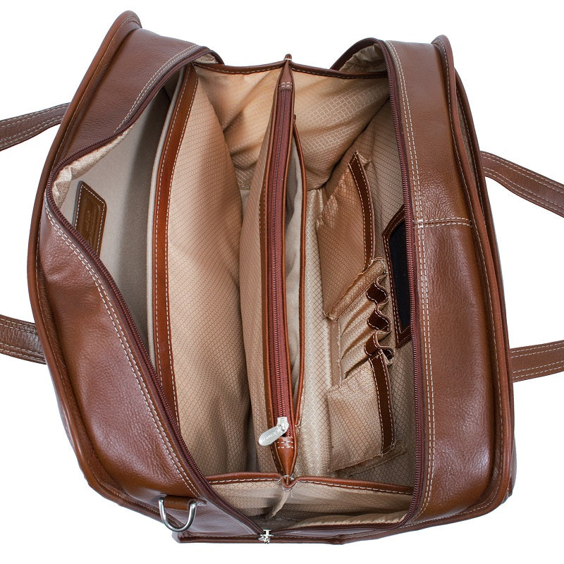 Siamod Carugetto Leather Detachable-Wheeled Laptop Briefcase