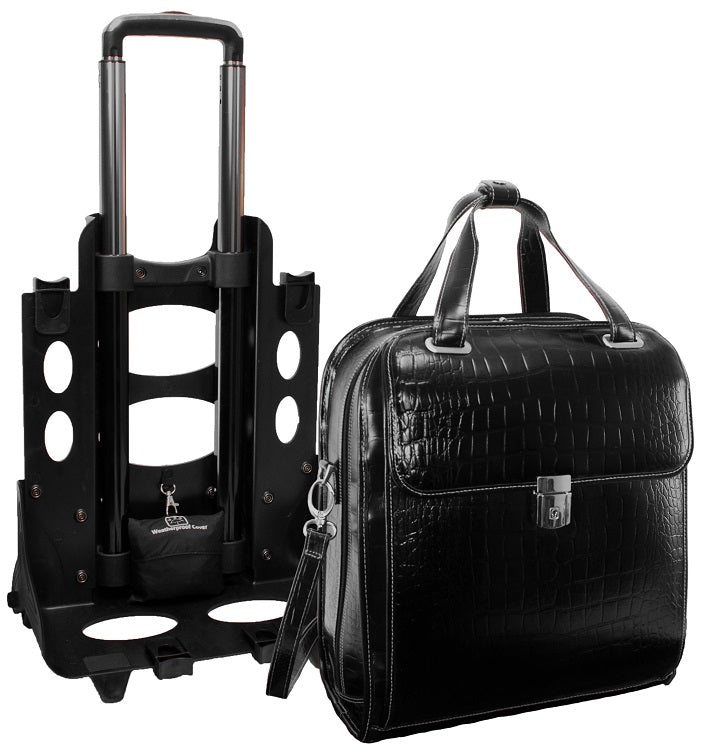 Siamod Novembre Leather Detachable-Wheeled Briefcase