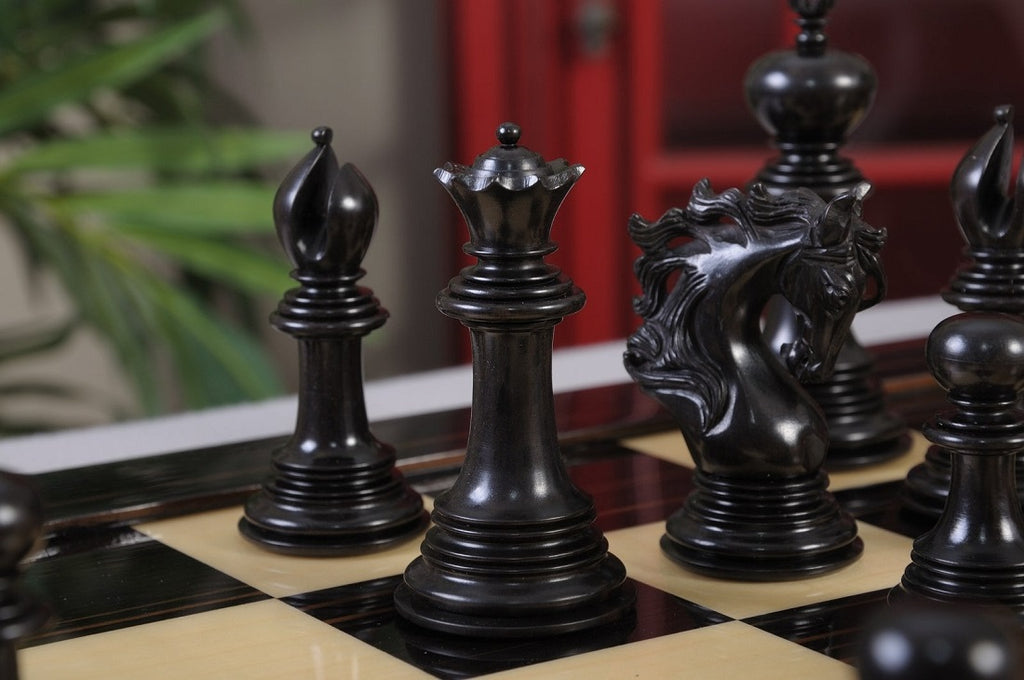 Staunton Benevento Chess Set, Box and Board Combination - Ebony