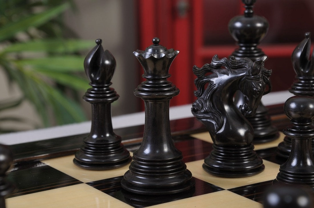 Staunton Benevento Chess Set, Box and Board Combination - Ebony