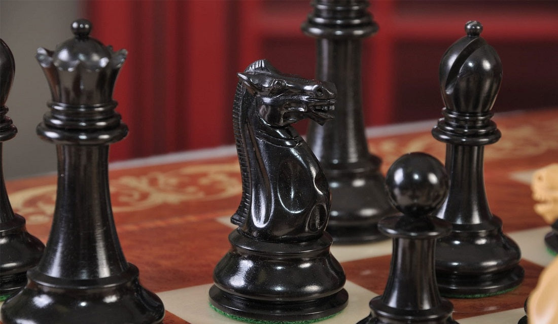 Staunton Broadbent Chess Set, Box and Board Combination - Ebony