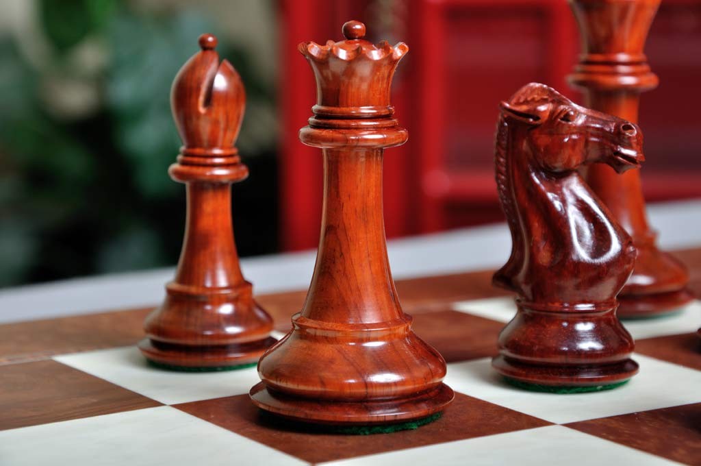 Staunton Capablanca Chess Set, Box and Board Combination - Blood Rosewood