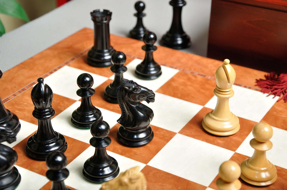 Staunton Hastings Chess Set, Box and Board Combination - Ebony
