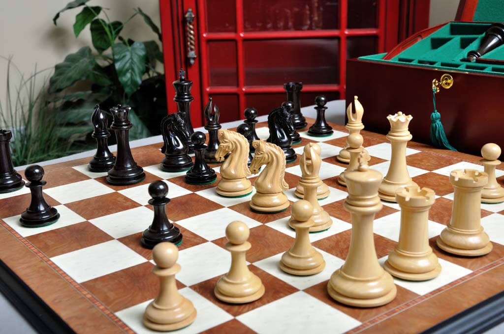 Staunton Imperial Collector Chess Set, Box and Board Combination - Ebony